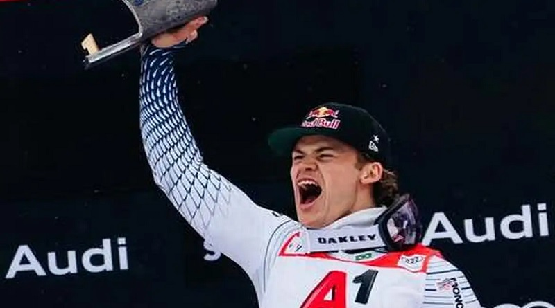 Lucas Pinheiro abre temporada com ouro em slalom gigante na Áustria